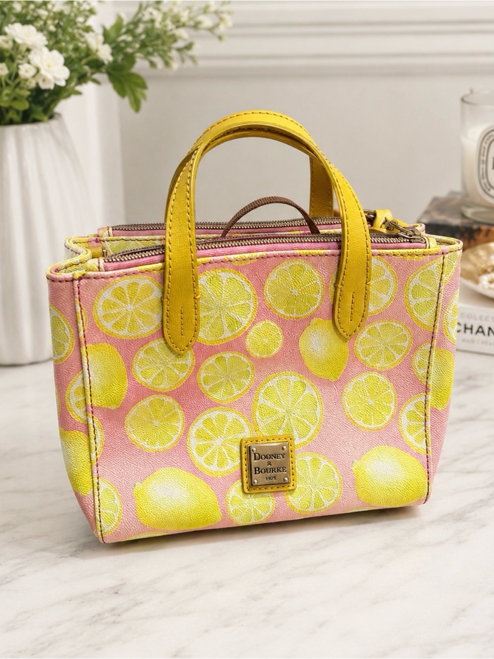 Dooney & Bourke Limone Ruby Bitsy Mini Satchel Pink Lemon Bag